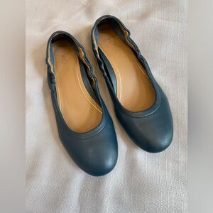 Vionic Alexa Teal Leather Ballet Flats Shoes Women Size 7.5